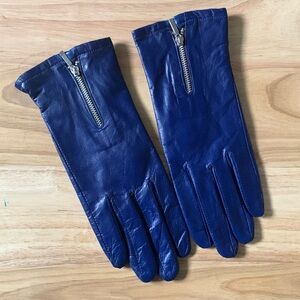 Royal Blue Leather Gloves